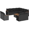 Image de vidaXL - 12-delige - Loungeset - met - kussens - poly - rattan - zwart