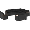 Image de vidaXL - 12-delige - Loungeset - met - kussens - poly - rattan - zwart