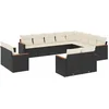 Image de vidaXL - 12-delige - Loungeset - met - kussens - poly - rattan - zwart