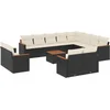 Image de vidaXL - 13-delige - Loungeset - met - kussens - poly - rattan - zwart