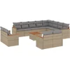 Image de vidaXL - 13-delige - Loungeset - met - kussens - poly - rattan - beige