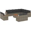 Image de vidaXL - 13-delige - Loungeset - met - kussens - poly - rattan - grijs