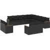 Image de vidaXL - 13-delige - Loungeset - met - kussens - poly - rattan - zwart