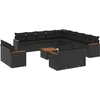 Image de vidaXL - 14-delige - Loungeset - met - kussens - poly - rattan - zwart
