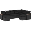 Image de vidaXL - 9-delige - Loungeset - met - kussens - poly - rattan - zwart