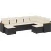 Image de vidaXL - 9-delige - Loungeset - met - kussens - poly - rattan - zwart