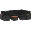 Image de vidaXL - 10-delige - Loungeset - met - kussens - poly - rattan - zwart