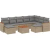 Image de vidaXL - 10-delige - Loungeset - met - kussens - poly - rattan - beige
