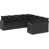 Image de vidaXL - 8-delige - Loungeset - met - kussens - poly - rattan - zwart
