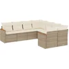 Image de vidaXL - 8-delige - Loungeset - met - kussens - poly - rattan - beige