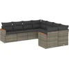 Image de vidaXL - 8-delige - Loungeset - met - kussens - poly - rattan - grijs