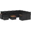 Image de vidaXL - 11-delige - Loungeset - met - kussens - poly - rattan - zwart