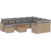 Image de vidaXL - 11-delige - Tuinset - met - kussens - poly - rattan - beige