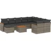 Image de vidaXL - 11-delige - Loungeset - met - kussens - poly - rattan - grijs