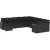 Image de vidaXL - 11-delige - Loungeset - met - kussens - poly - rattan - zwart