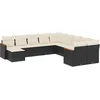 Image de vidaXL - 11-delige - Loungeset - met - kussens - poly - rattan - zwart