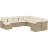 Image de vidaXL - 11-delige - Tuinset - met - kussens - poly - rattan - beige
