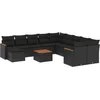Image de vidaXL - 12-delige - Loungeset - met - kussens - poly - rattan - zwart