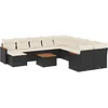 Image de vidaXL - 12-delige - Loungeset - met - kussens - poly - rattan - zwart
