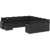 Image de vidaXL - 12-delige - Loungeset - met - kussens - poly - rattan - zwart