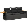 Image de vidaXL - 3-delige - Loungeset - met - kussens - poly - rattan - zwart