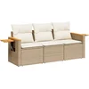Image de vidaXL - 3-delige - Loungeset - met - kussens - poly - rattan - beige