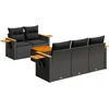 Image de vidaXL - 6-delige - Loungeset - met - kussens - poly - rattan - zwart