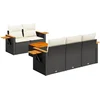Image de vidaXL - 6-delige - Loungeset - met - kussens - poly - rattan - zwart