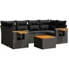 Image de vidaXL - 7-delige - Loungeset - met - kussens - poly - rattan - zwart