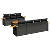 Image de vidaXL - 8-delige - Loungeset - met - kussens - poly - rattan - zwart