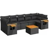 Image de vidaXL - 8-delige - Loungeset - met - kussens - poly - rattan - zwart