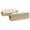Image de vidaXL - 9-delige - Loungeset - met - kussens - poly - rattan - beige