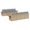 Image de vidaXL - 9-delige - Loungeset - met - kussens - poly - rattan - beige