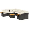 Image de vidaXL - 9-delige - Loungeset - met - kussens - poly - rattan - zwart