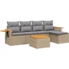 Image de vidaXL - 6-delige - Loungeset - met - kussens - poly - rattan - beige
