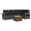 Image de vidaXL - 6-delige - Loungeset - met - kussens - poly - rattan - zwart