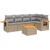 Image de vidaXL - 6-delige - Loungeset - met - kussens - poly - rattan - beige