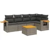 Image de vidaXL - 6-delige - Loungeset - met - kussens - poly - rattan - grijs