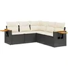 Image de vidaXL - Patio - Sofa - Set - 5-zits - Black - and - Cream