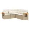 Image de vidaXL - 5-delige - Loungeset - met - kussens - poly - rattan - beige