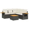Image de vidaXL - 6-delige - Loungeset - met - kussens - poly - rattan - zwart