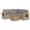 Image de vidaXL - 6-delige - Loungeset - met - kussens - poly - rattan - beige