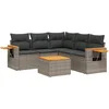Image de vidaXL - 6-delige - Loungeset - met - kussens - poly - rattan - grijs