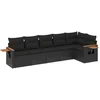 Image de vidaXL - 6-delige - Loungeset - met - kussens - poly - rattan - zwart