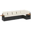 Image de vidaXL - 6-delige - Loungeset - met - kussens - poly - rattan - zwart