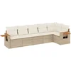 Image de vidaXL - 6-delige - Loungeset - met - kussens - poly - rattan - beige