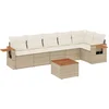 Image de vidaXL - 7-delige - Loungeset - met - kussens - poly - rattan - beige