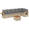 Image de vidaXL - 7-delige - Loungeset - met - kussens - poly - rattan - beige