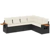 Image de vidaXL - 6-delige - Loungeset - met - kussens - poly - rattan - zwart
