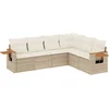 Image de vidaXL - 6-delige - Loungeset - met - kussens - poly - rattan - beige